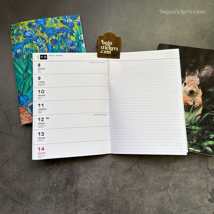 Traveler's Notebook daterad svensk horisontell veckokalender • B6 size • Swedish weekly calendar 🇸🇪  A02-SE