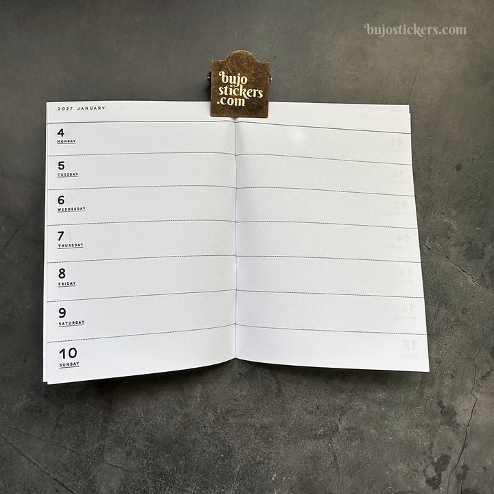 Dated Traveler's notebook in 8 languages • B6 size • Weekly horizontal calendar • Custom options • A02
