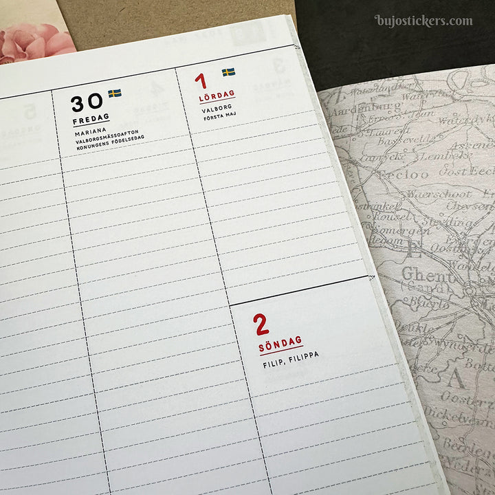 Traveler's Notebook daterad svensk stående veckokalender • B6 size • Swedish weekly calendar 🇸🇪  A03-SE