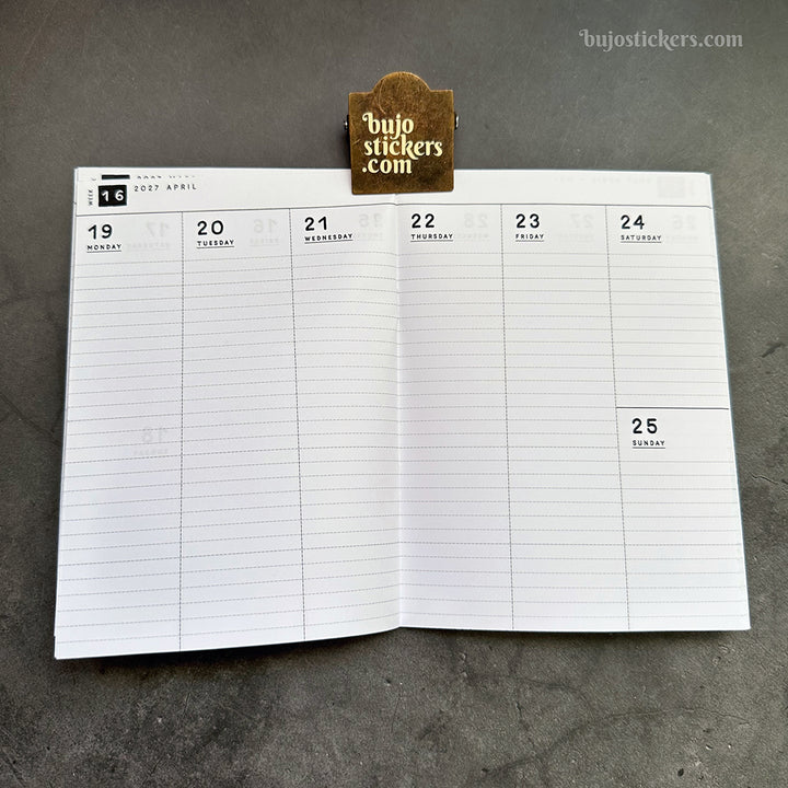 Dated Traveler's notebook in 8 languages • B6 size • Weekly vertical calendar • Custom options • A03