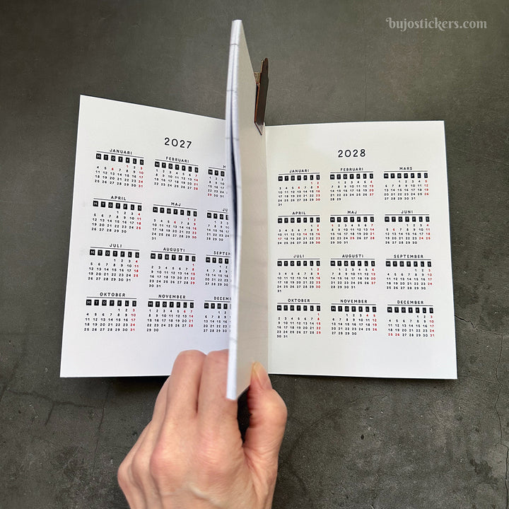 Traveler's Notebook daterad svensk horisontell veckokalender • B6 size • Swedish weekly calendar 🇸🇪  A02-SE