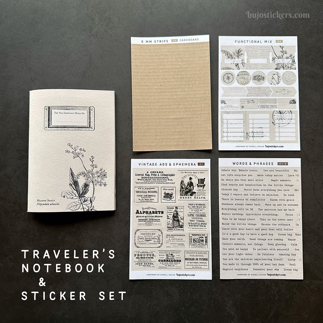Traveler's Notebook – B6 size – Vintage ads & ephemera – All pages unique!
