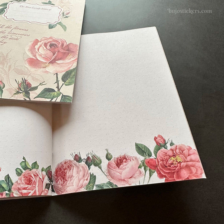 Traveler's Notebook – B6 size – Vintage Rose – All pages unique!