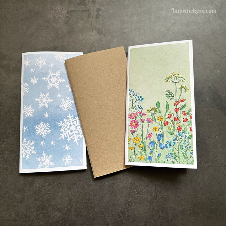 Monthly calendar in regular size • Traveler's notebook • 12 months • 8 languages • A01