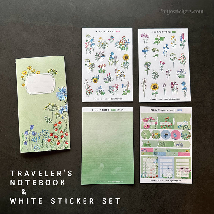 Traveler's Notebook – Regular size – Wildflower – All pages unique!