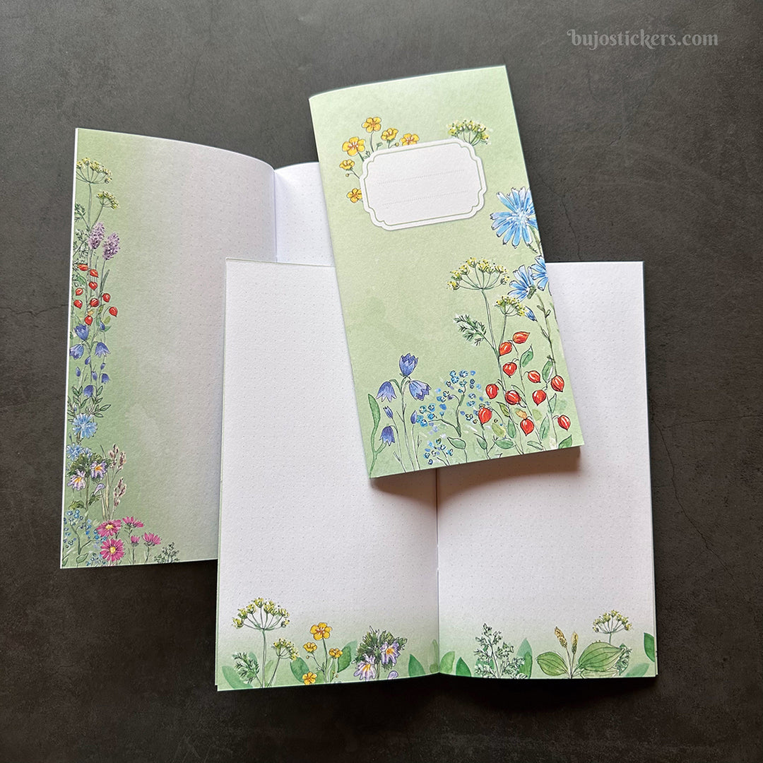 Traveler's Notebook – Regular size – Wildflower – All pages unique!