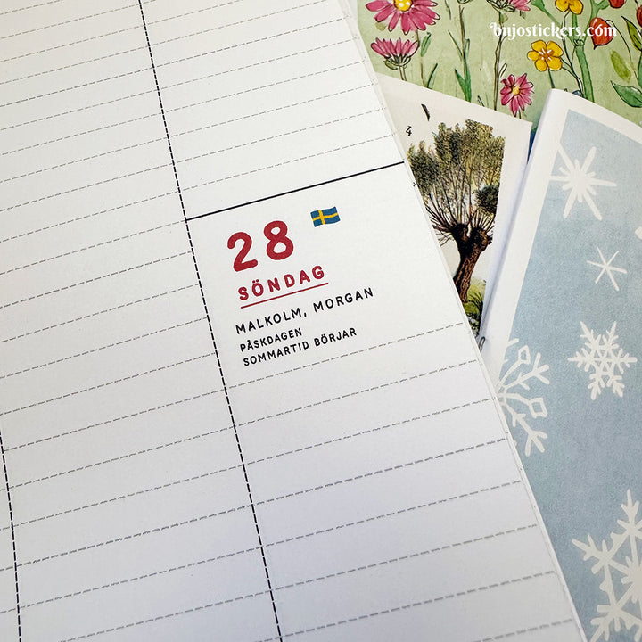 Traveler's Notebook daterad svensk stående veckokalender • Regular size • Swedish weekly calendar 🇸🇪  A03-SE