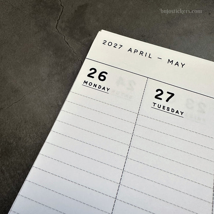 Dated Traveler's notebook in 8 languages • Regular size • Weekly vertical calendar • Custom options • A03