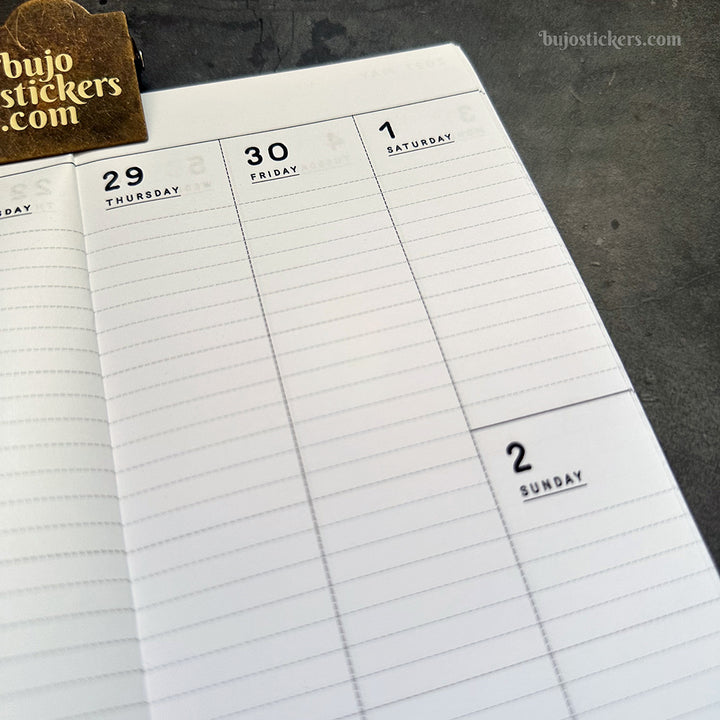 Dated Traveler's notebook in 8 languages • Regular size • Weekly vertical calendar • Custom options • A03