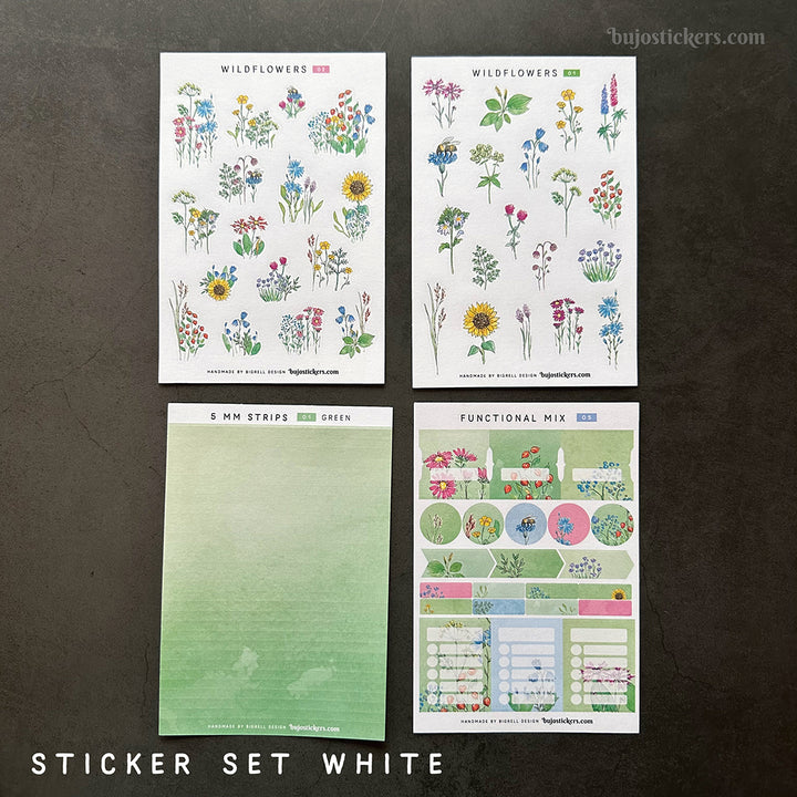 Decorative and functional sticker SET • Wildflower White