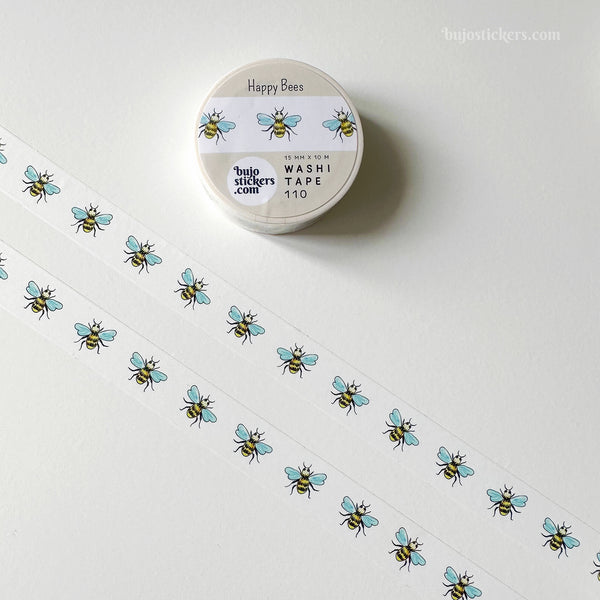 Washi tape 110 • Happy bees • 15 mm x 10 m
