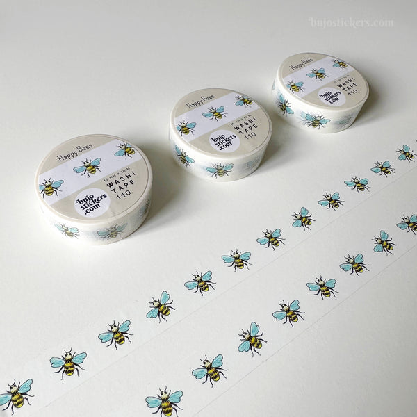 Washi tape 110 • Happy bees • 15 mm x 10 m