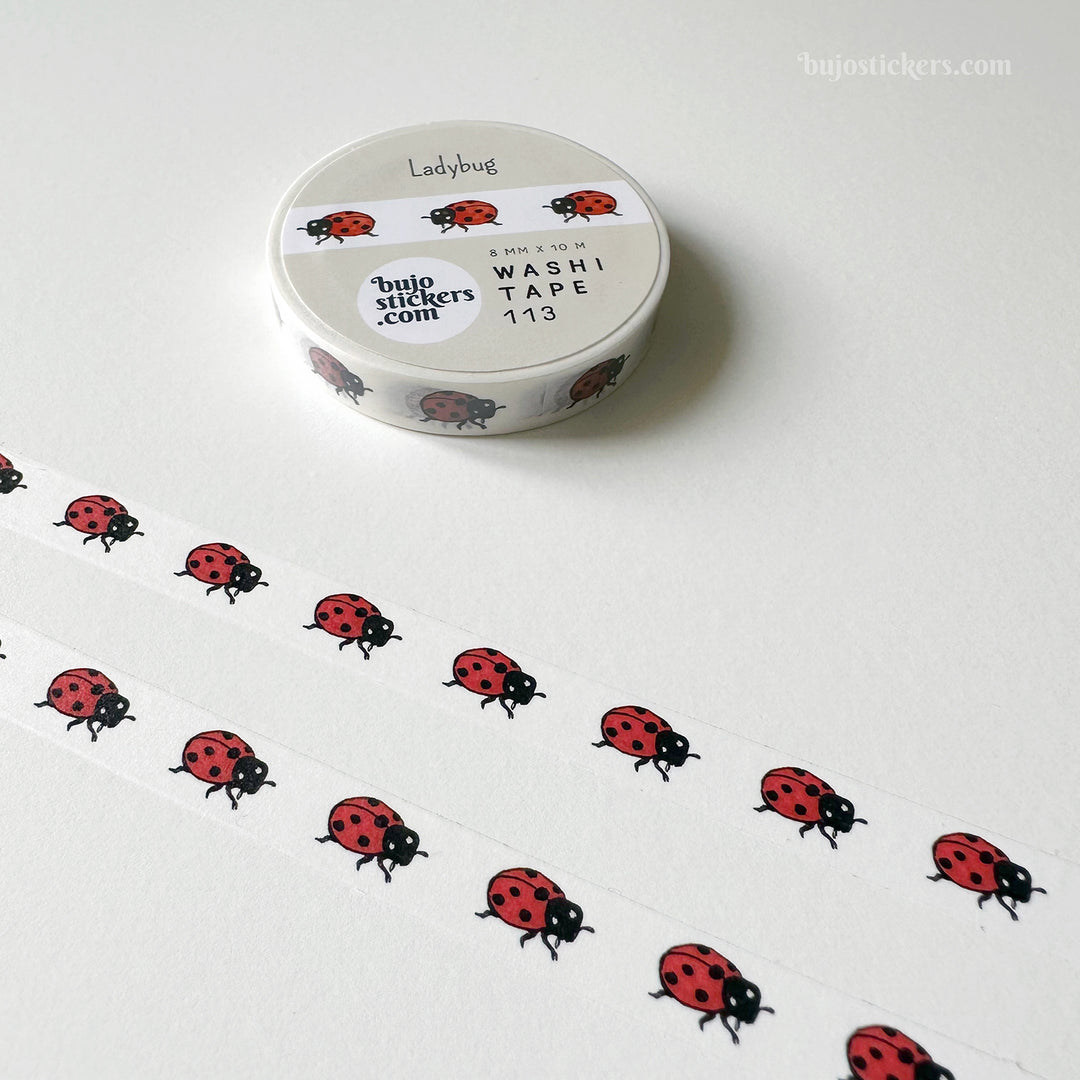 Washi tape 113 • Ladybugs • 8 mm x 10 m
