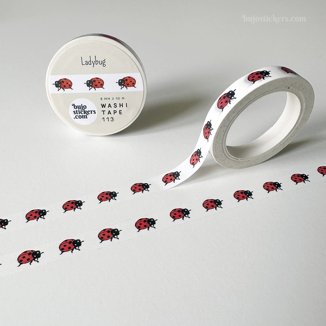 Washi tape 113 • Ladybugs • 8 mm x 10 m
