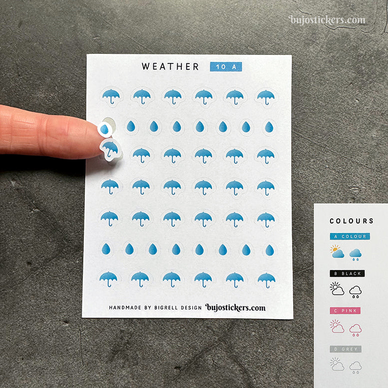 Weather 10 • Umbrellas and raindrops – bujostickers