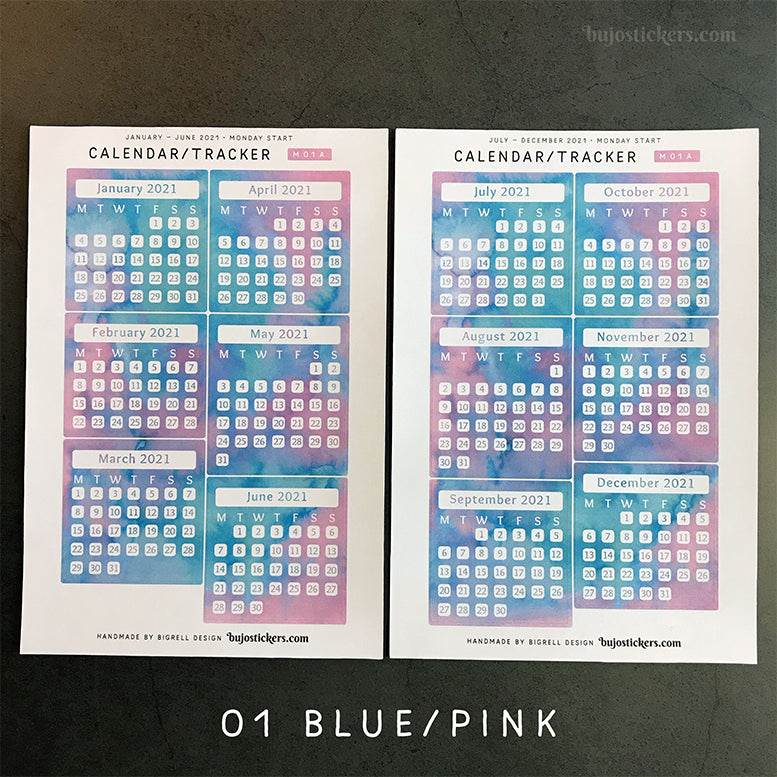Calendar/Tracker 01 A • French/Français • 20 Colours