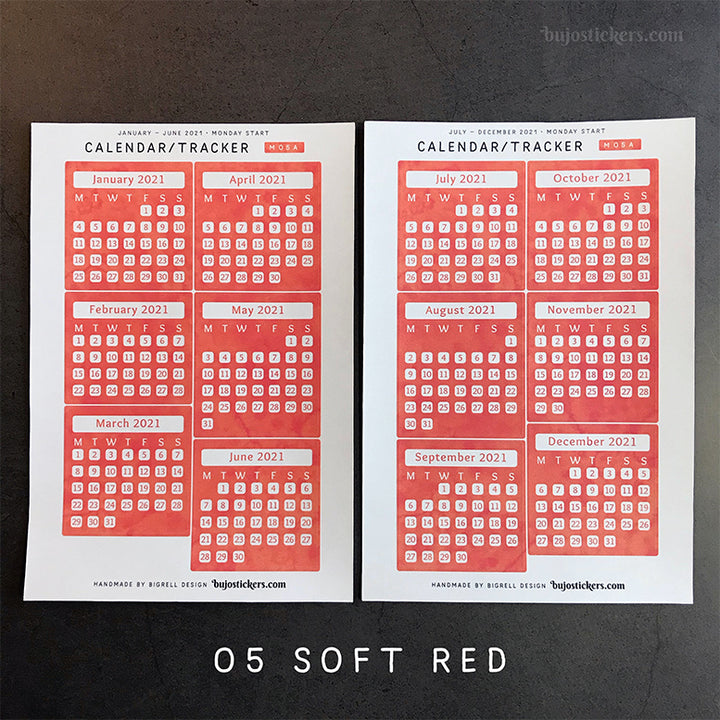 Calendar/Tracker 01 A • Swedish/Svenska • 20 Colours