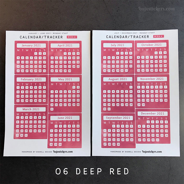 Calendar/Tracker 01 A • Spanish/Español • 20 Colours