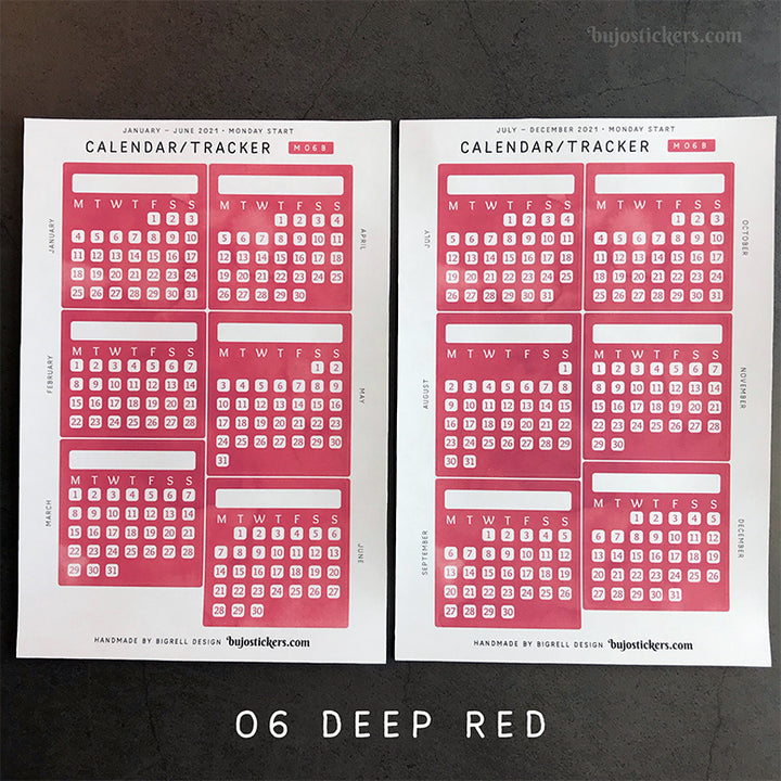 Calendar/Tracker 01 B • Swedish/Svenska • 20 Colours
