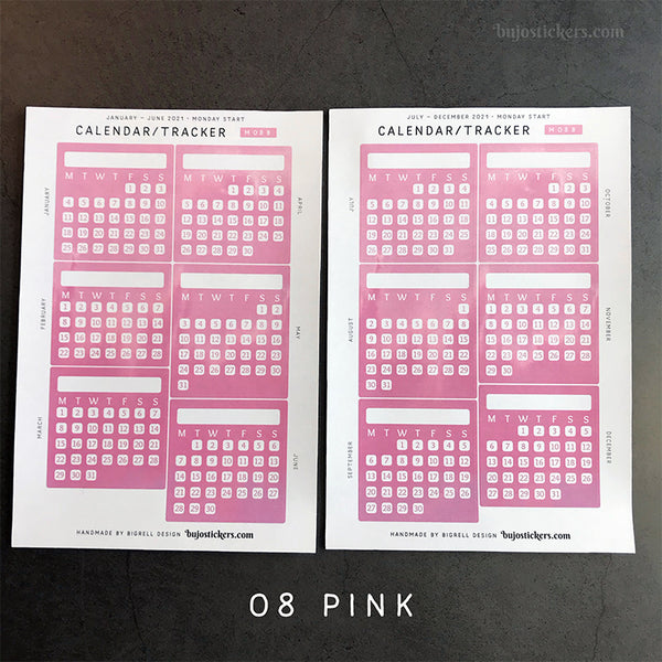 Calendar/Tracker 01 B • French/Français • 20 Colours