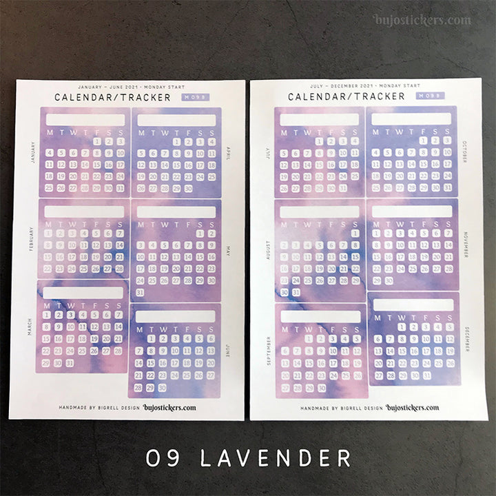Calendar/Tracker 01 B • Spanish/Español • 20 Colours