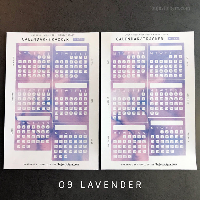 Calendar/Tracker 01 B • German/Deutsche • 20 Colours