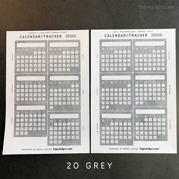 Calendar/Tracker 01 B • German/Deutsche • 20 Colours