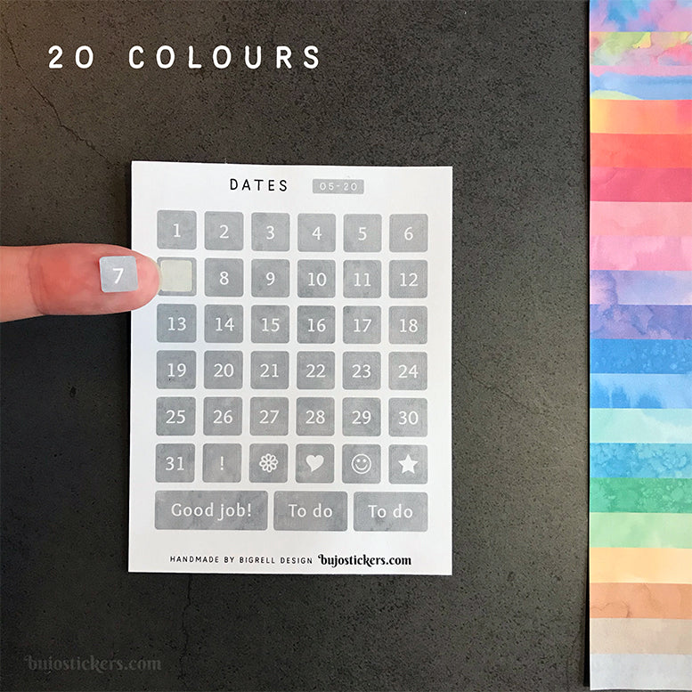 Dates 05 – 20 colours