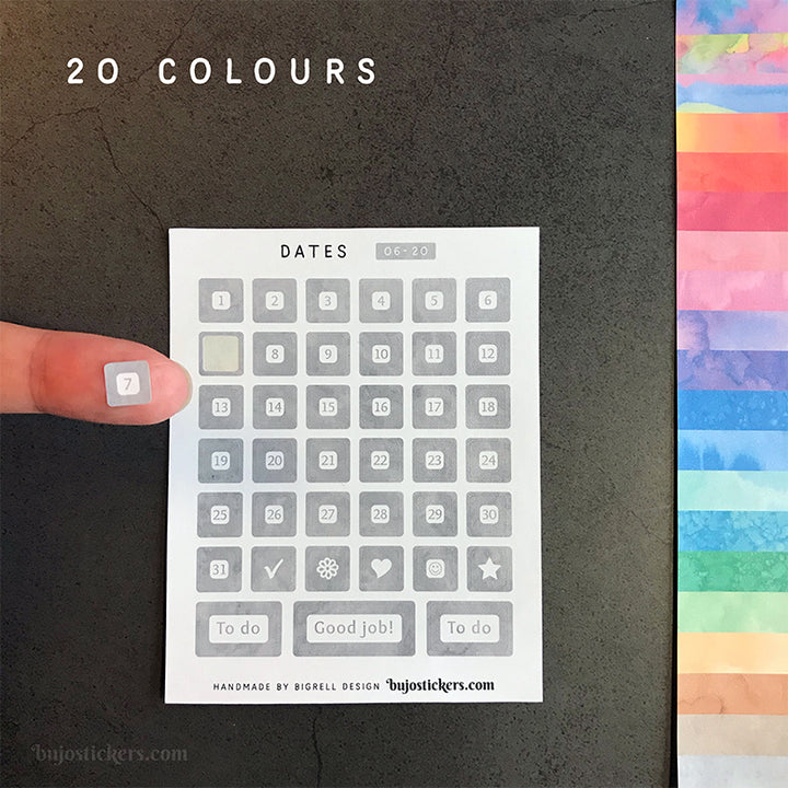 Dates 06 – 20 colours