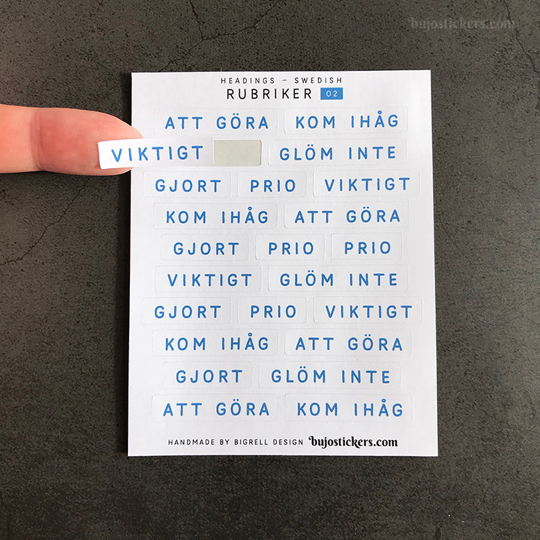 Rubriker 02 • Swedish headings