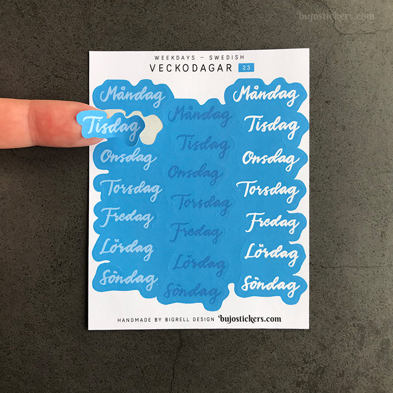 Veckodagar 23 • Weekdays in Swedish