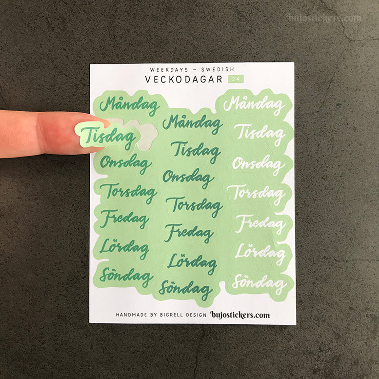 Veckodagar 24 • Weekdays in Swedish