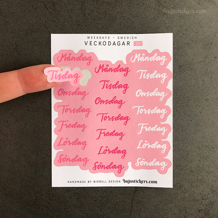 Veckodagar 25 • Weekdays in Swedish