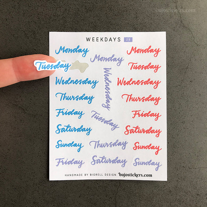 Weekdays 17 • 8 colour options