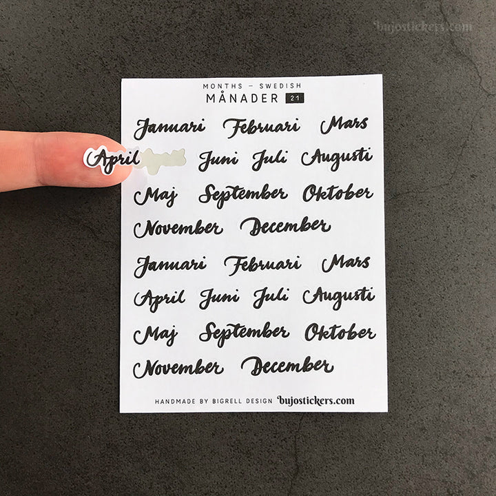 Månader 21 • 7 colour options • Months in Swedish