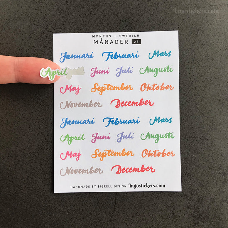 Månader 21 • 7 colour options • Months in Swedish