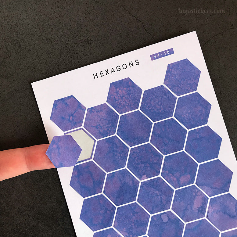 Hexagon stickers No 14 – 20 colours