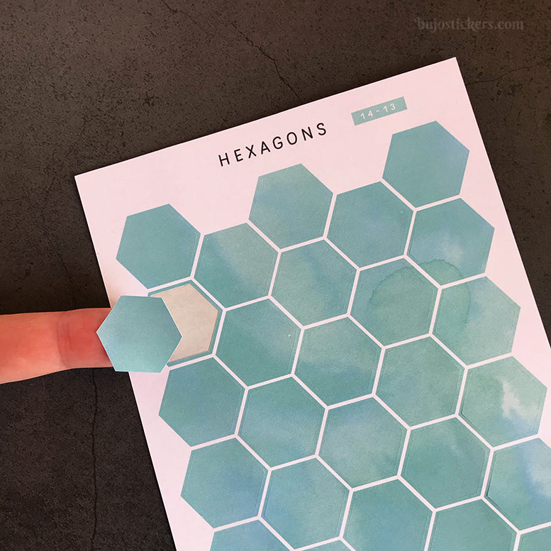 Hexagon stickers No 14 – 20 colours