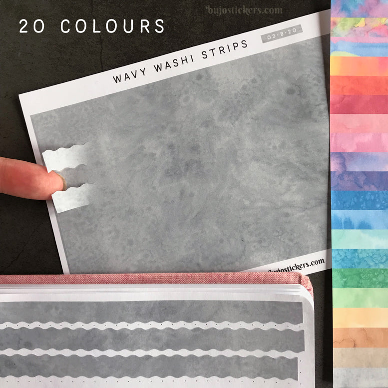 Wavy washi strips 03-B • 20 colours