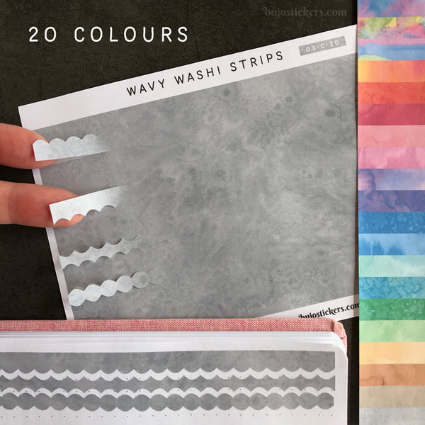 Wavy washi strips 03-C • 20 colours