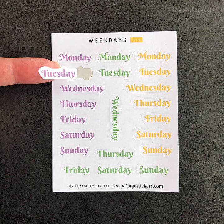 Weekdays 51 • 11 colour options