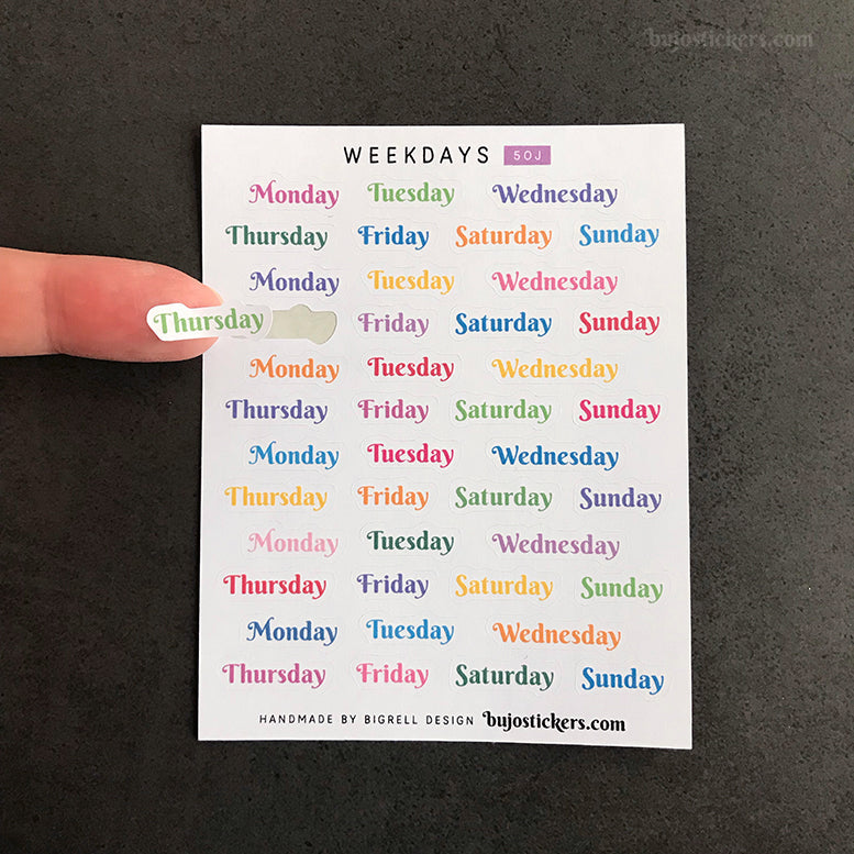 Weekdays 50 • 11 colour options