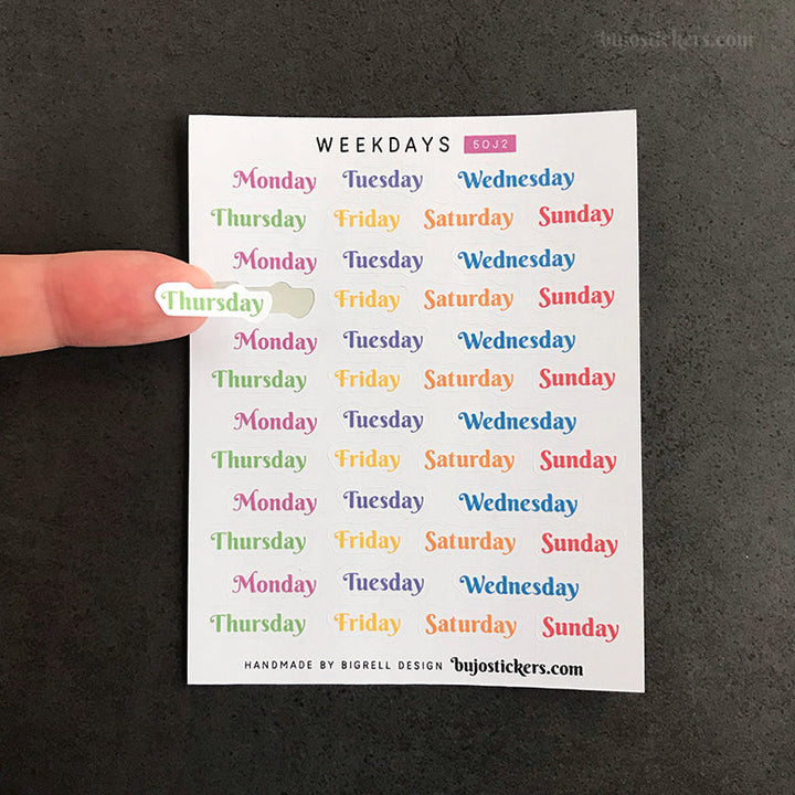 Weekdays 50 • 11 colour options