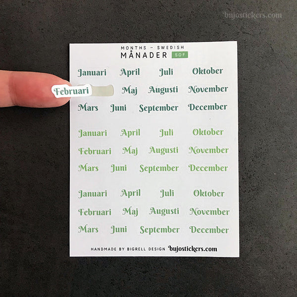 Månader 50 • 10 colour options • Months in Swedish