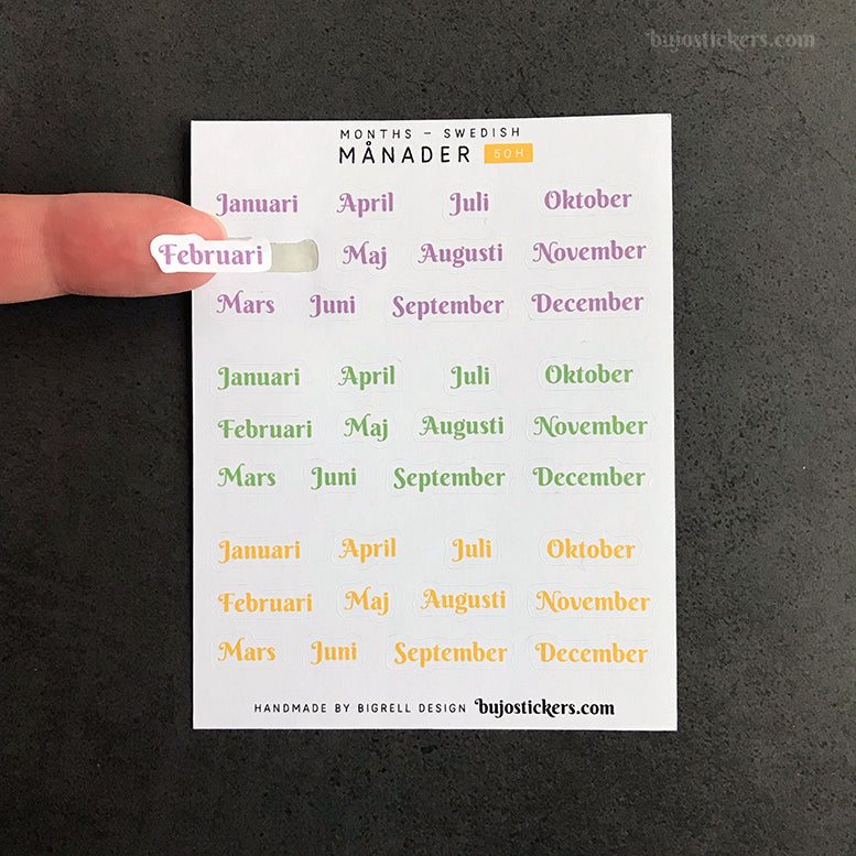 Månader 50 • 10 colour options • Months in Swedish