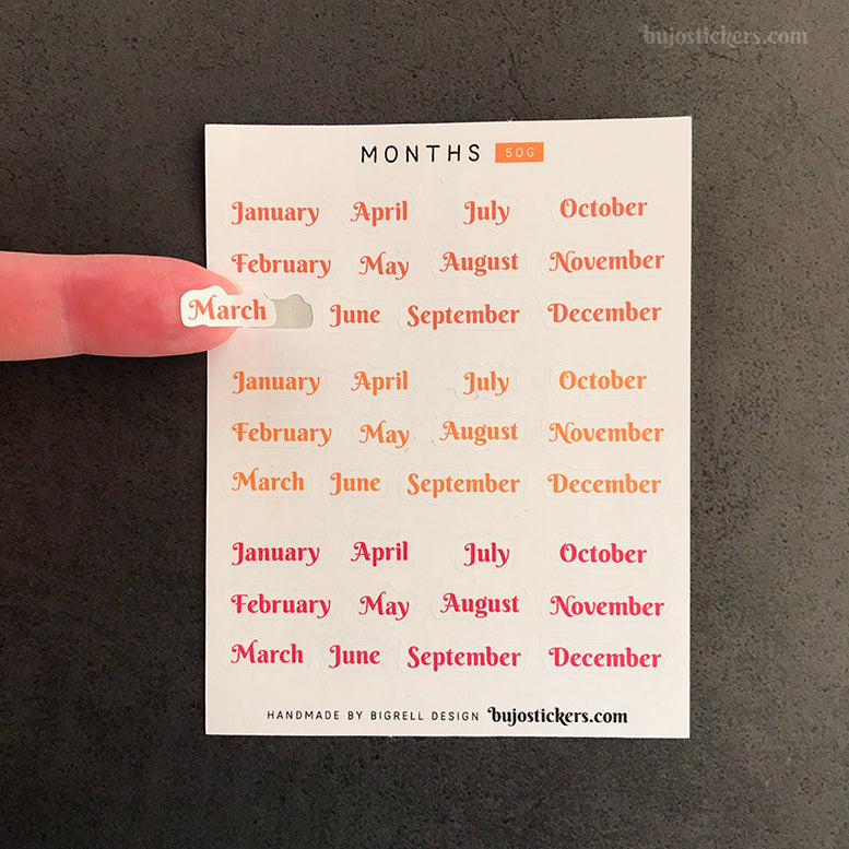 Months 50 • 10 colour options