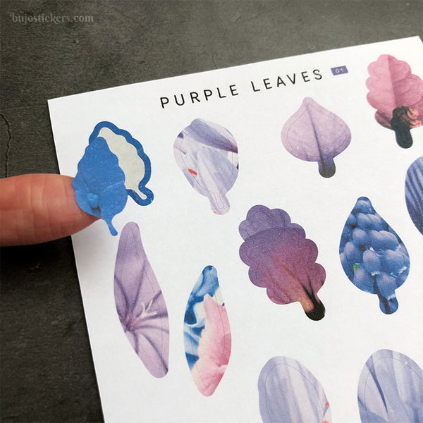Purple Leaves stickers No 01
