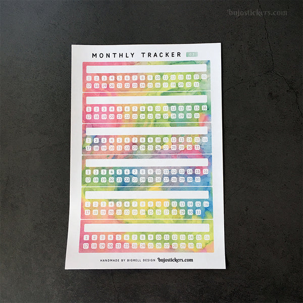 Monthly Tracker 01 – 20 colours