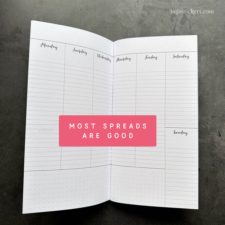 SECONDS – Traveler's Notebook  – Regular size – Vertical Weekly Calendar