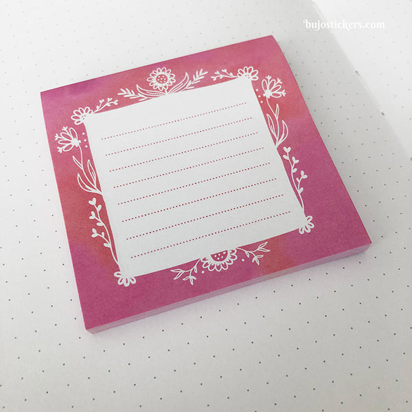 Sticky Notes 06 • Pink floral